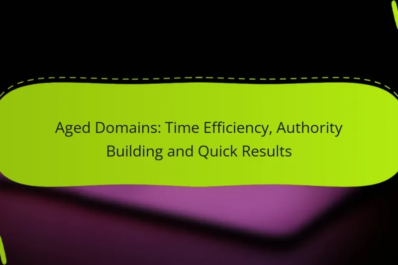 Aged Domains: Time Efficiency, Authority Building and Quick Results