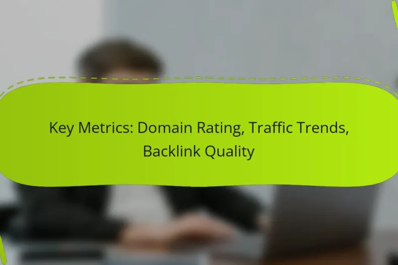 Key Metrics: Domain Rating, Traffic Trends, Backlink Quality