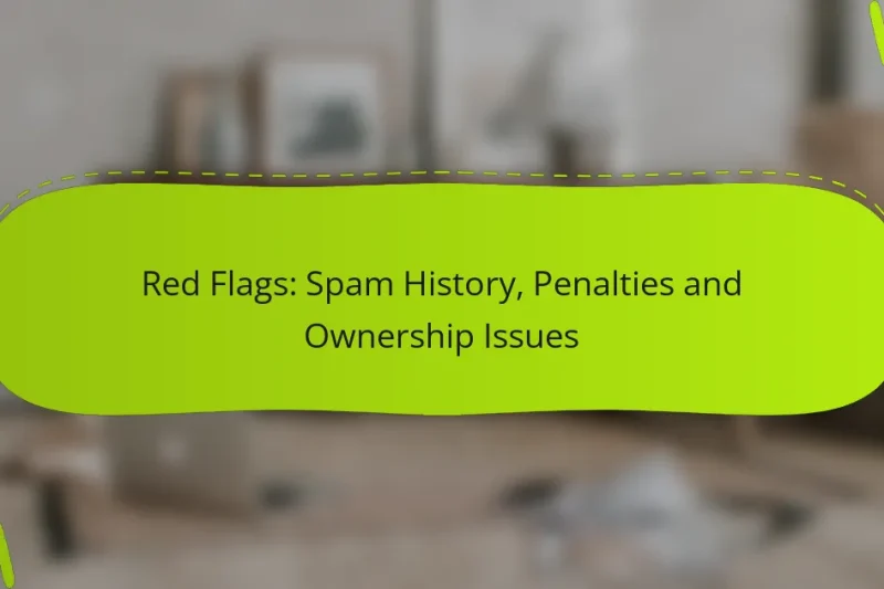 Red Flags: Spam History, Penalties and Ownership Issues