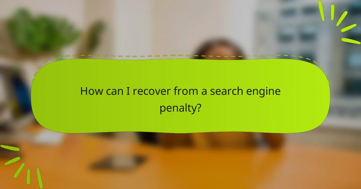 How can I recover from a search engine penalty?