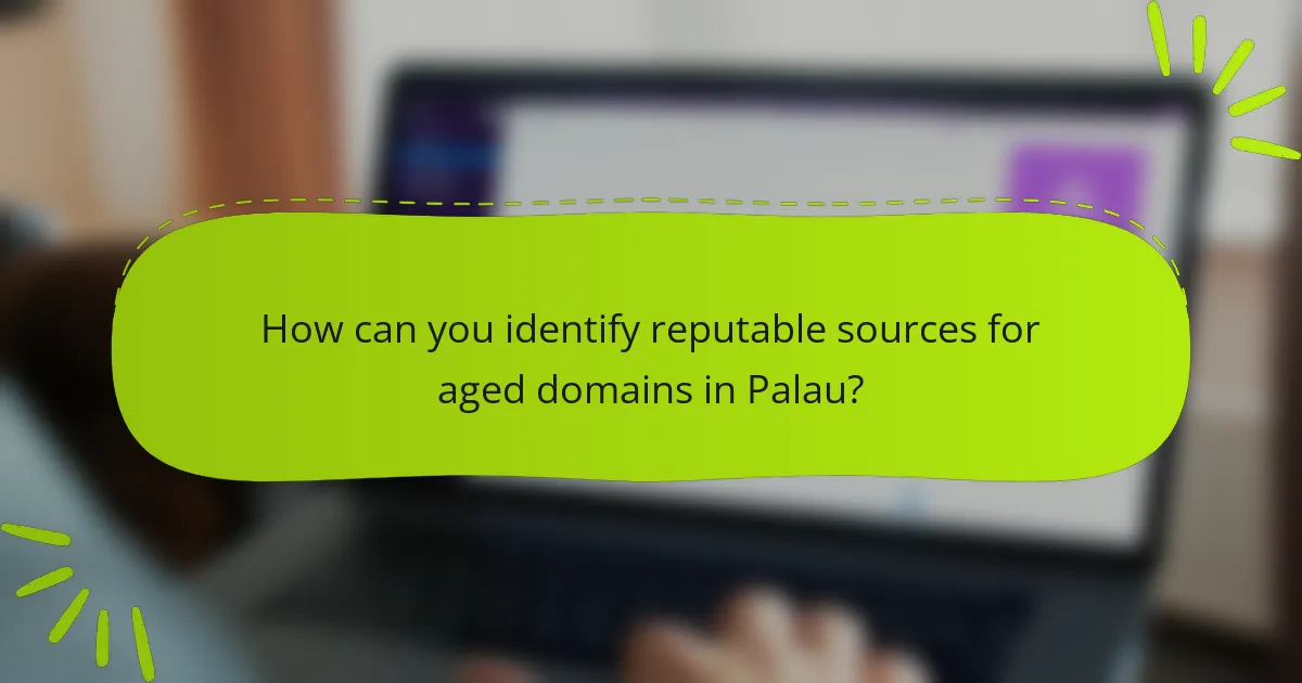 How can you identify reputable sources for aged domains in Palau?