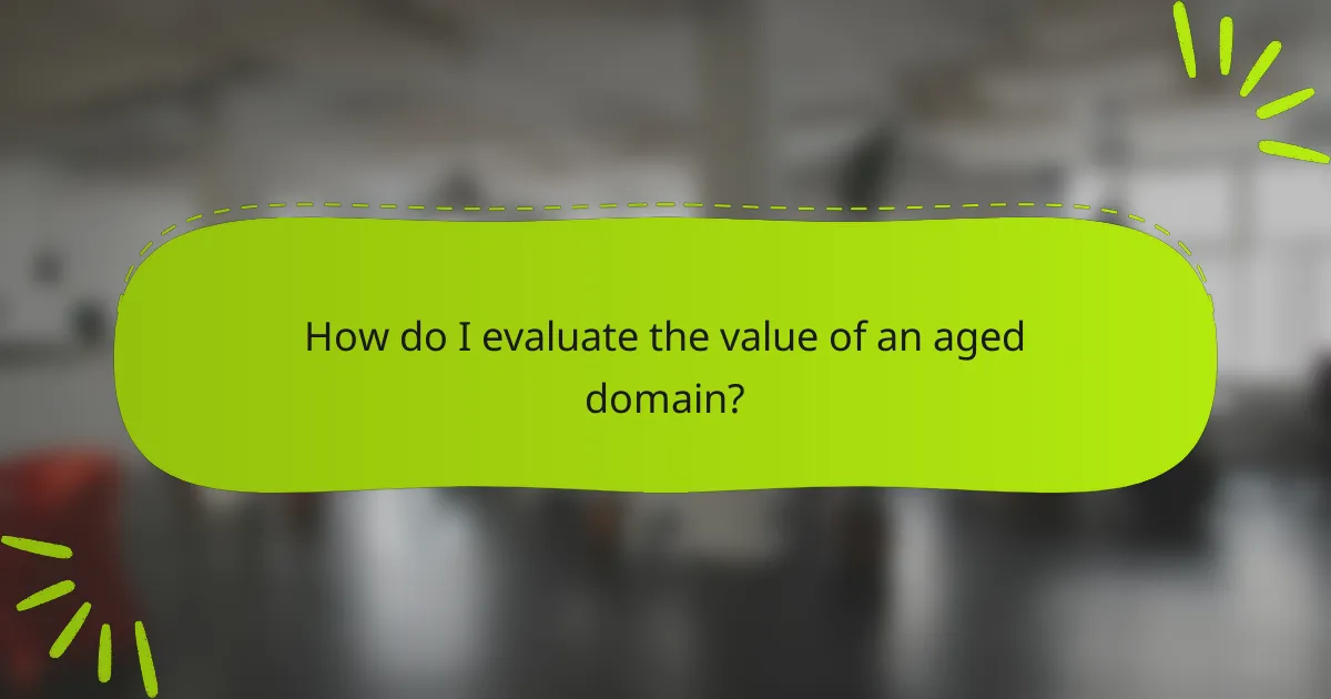 How do I evaluate the value of an aged domain?