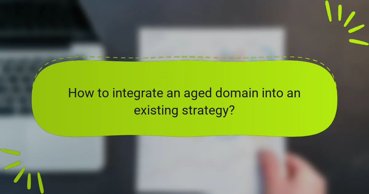 How to integrate an aged domain into an existing strategy?