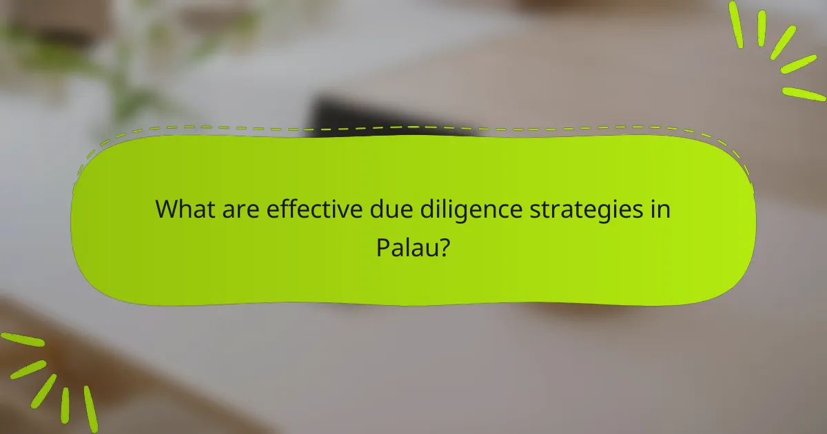 What are effective due diligence strategies in Palau?