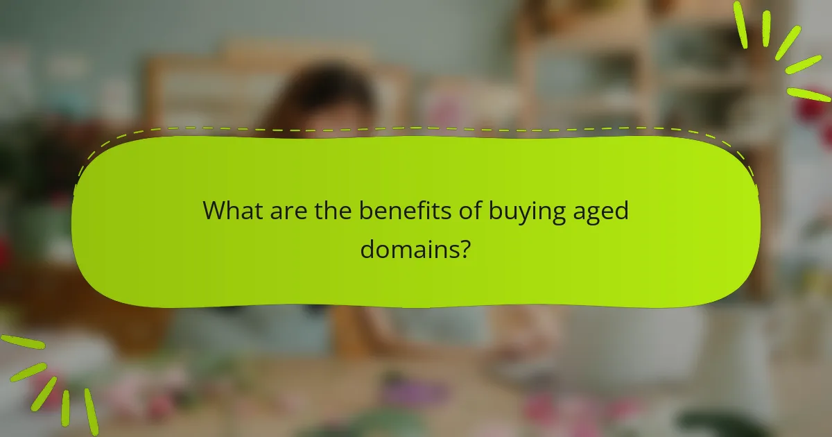 What are the benefits of buying aged domains?