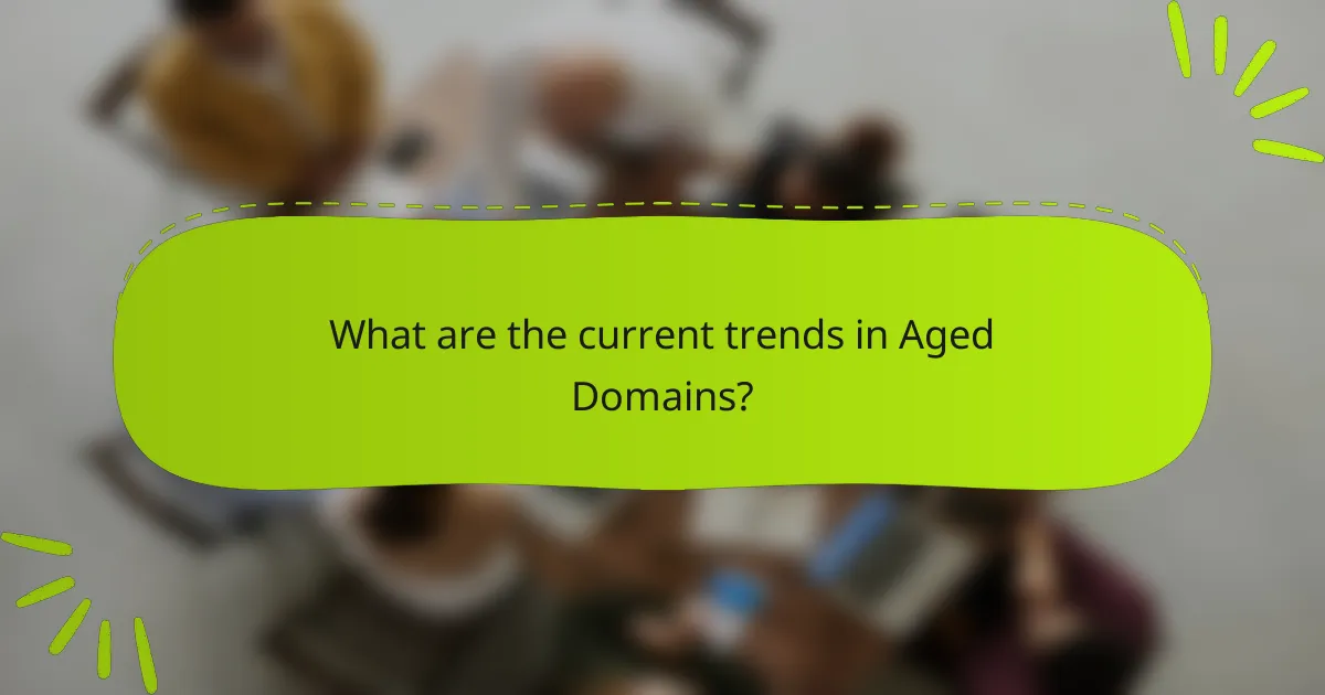 What are the current trends in Aged Domains?