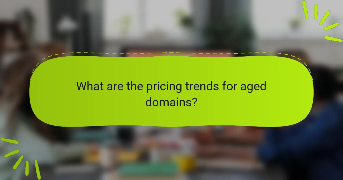 What are the pricing trends for aged domains?