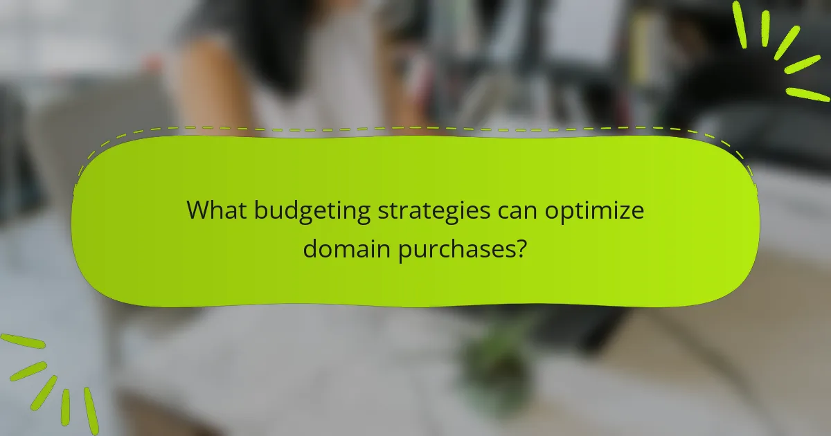 What budgeting strategies can optimize domain purchases?